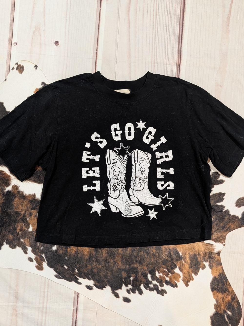 Altar'd State Black Graphic Crop Tee